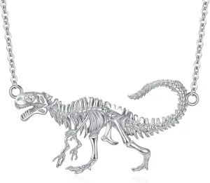 Diamond Dinosaur Necklace S925 Sterling Silver Dinosaur Pendant Jewelry Gift for Women