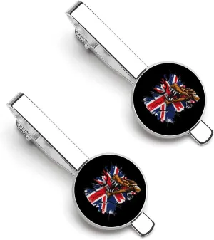 Dragon Grunge England Flag Tie Clip Tack Pins Cufflinks Necktie Bar Pinch Business Wedding Clothing Accessories for Men Women