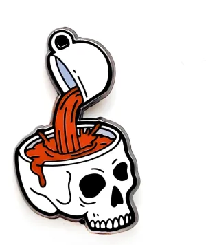 Drink More Coffee For Your Brain - Fun Series - Enamel Lapel Pin - Plated Badge for Clothing, Bags, and Lanyards