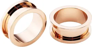Ear Tunnels, 2PCS Surgical Steel Gauges For Ears Rose Gold Hoop Ear Gauges 14G Piercing Jewelry Set