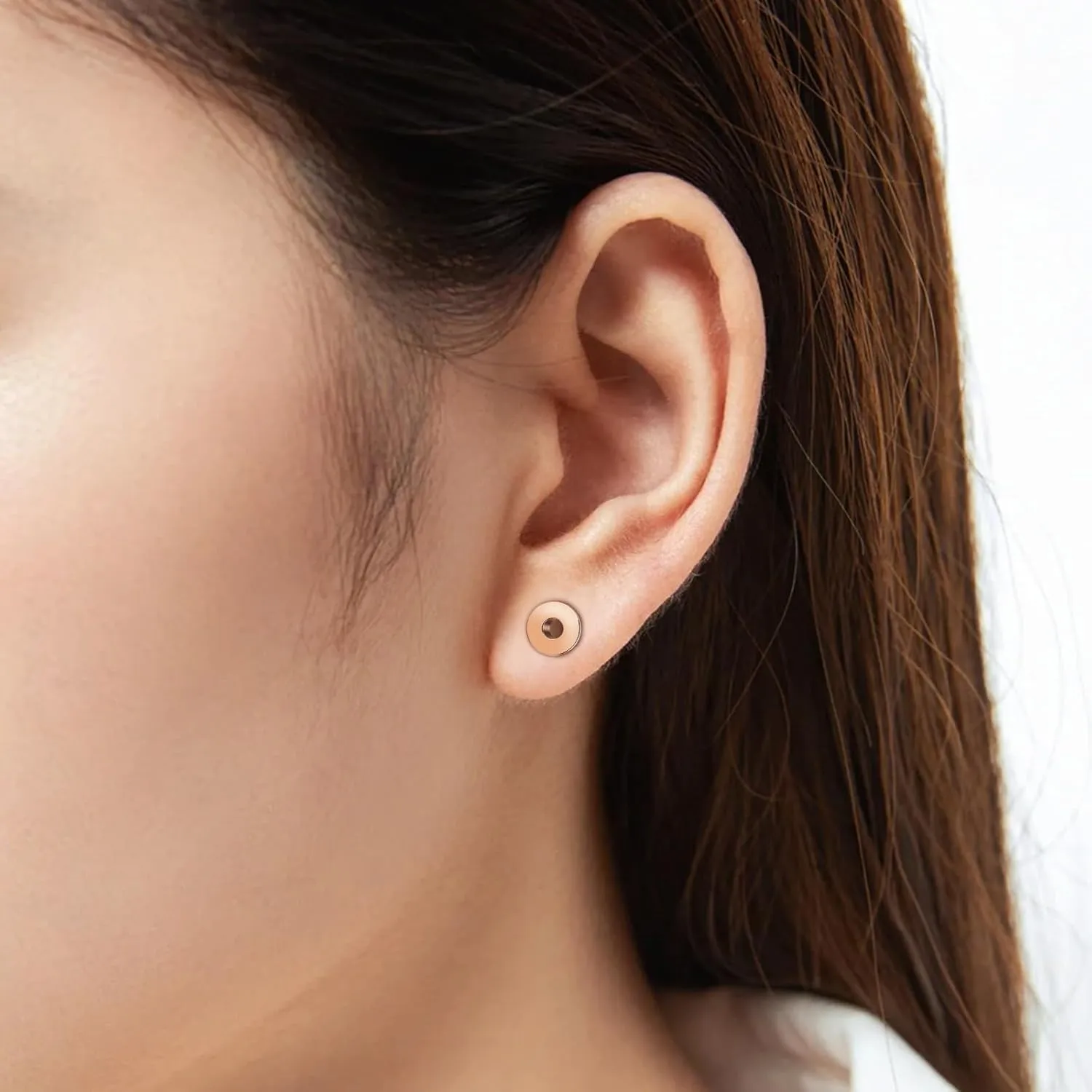Ear Tunnels, 2PCS Surgical Steel Gauges For Ears Rose Gold Hoop Ear Gauges 14G Piercing Jewelry Set