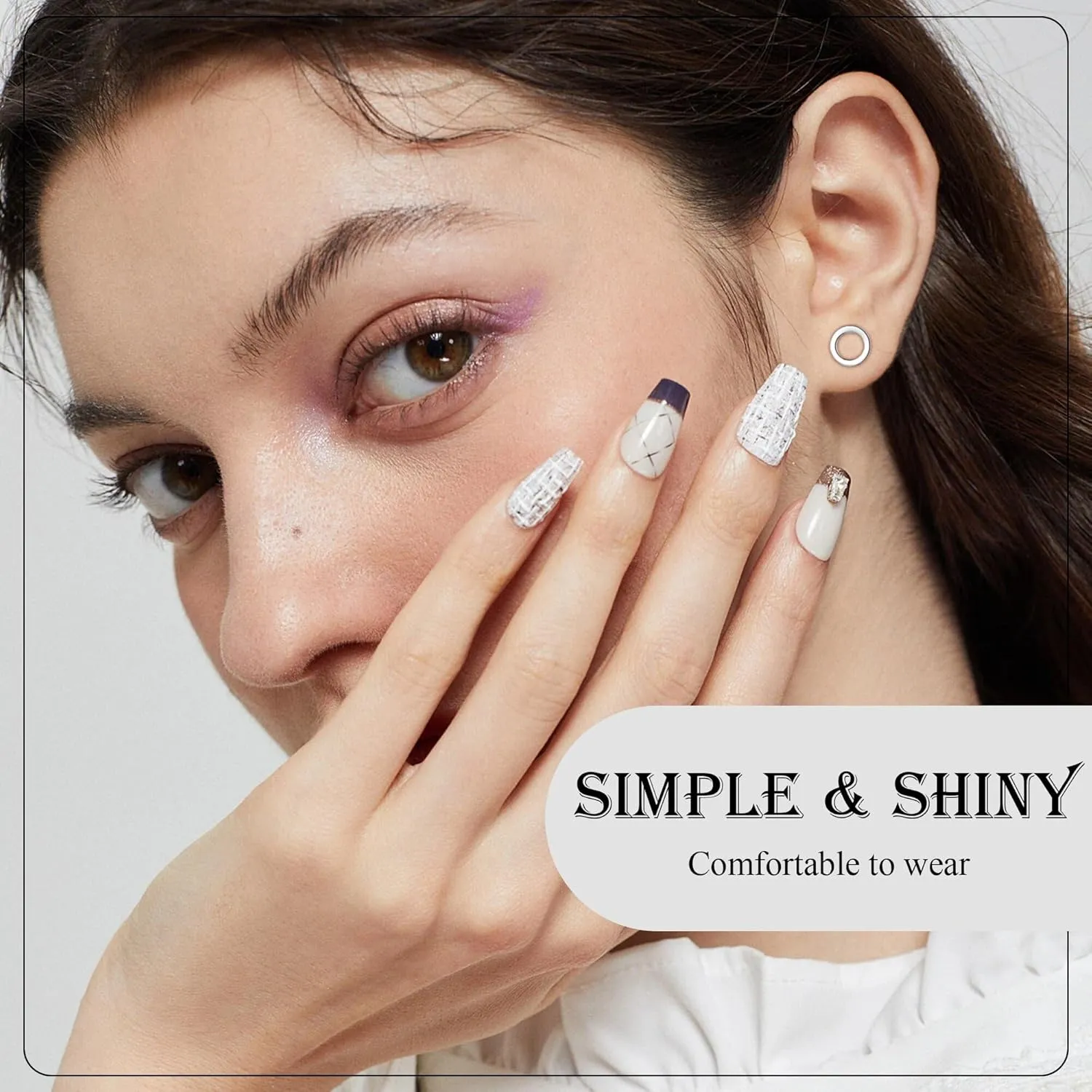 Earrings for Women, Titanium Circle 5mm Lightning Bolt Earring, Hypoallergenic Nickel Free Cross Stud Earring, Gold/Silver Options