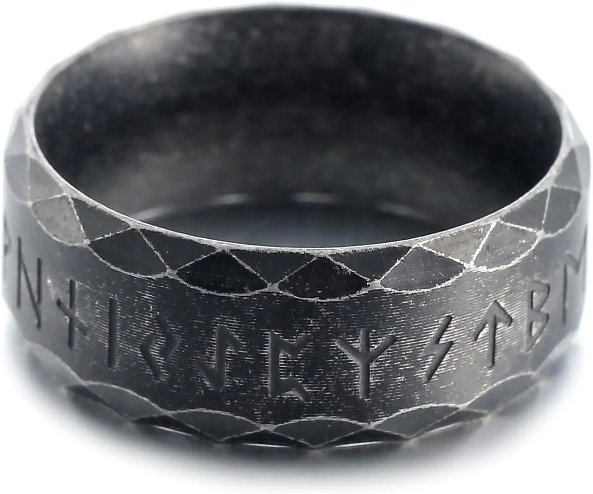 Elder Futhark Runes Ring - Runic Alphabets Design Stainless Steel Nordic Viking Jewelry