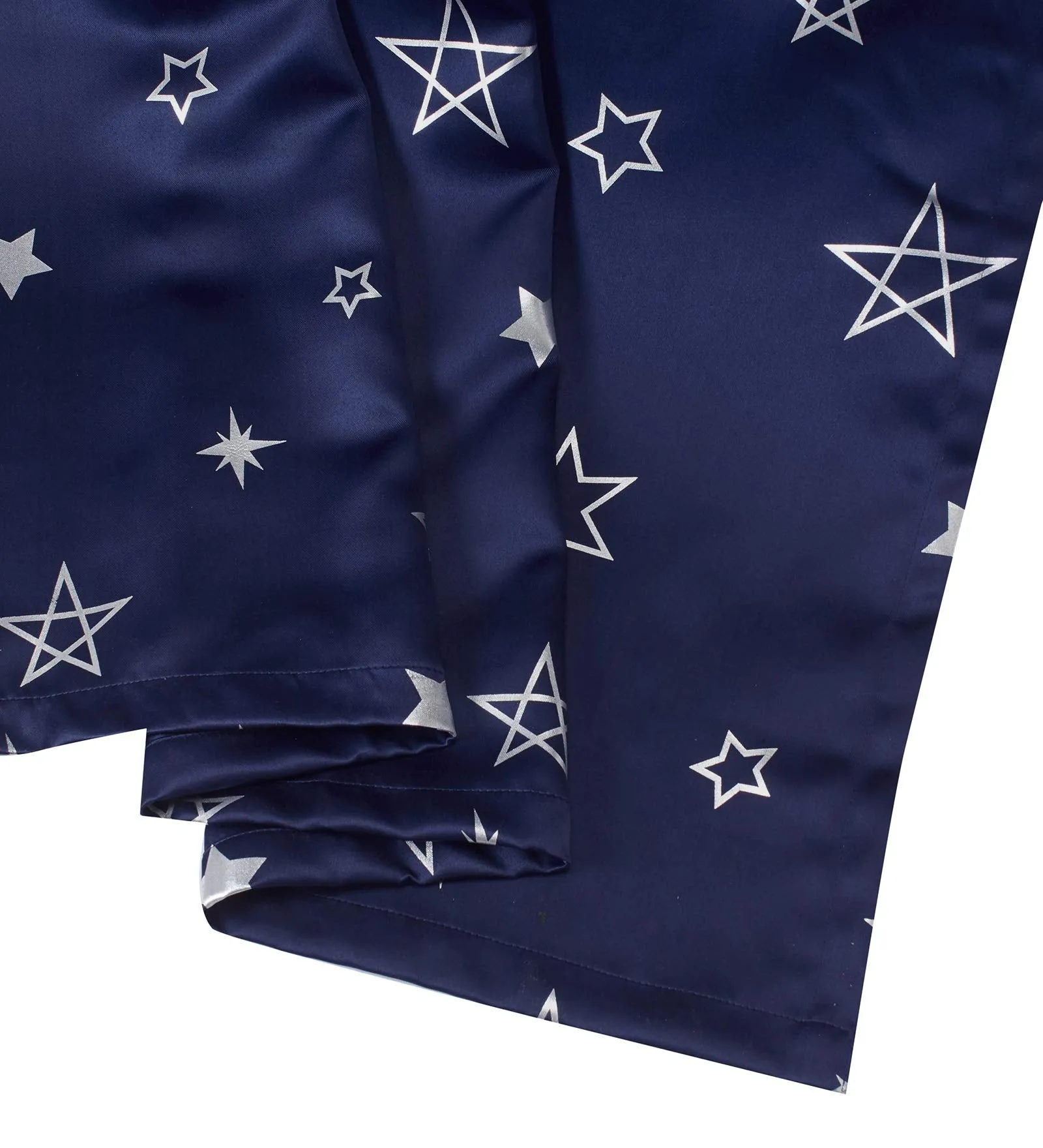 Encasa Polyester Printed Curtains With Grommet (Navy, 7 Feet)(Eyelet;Blackout)