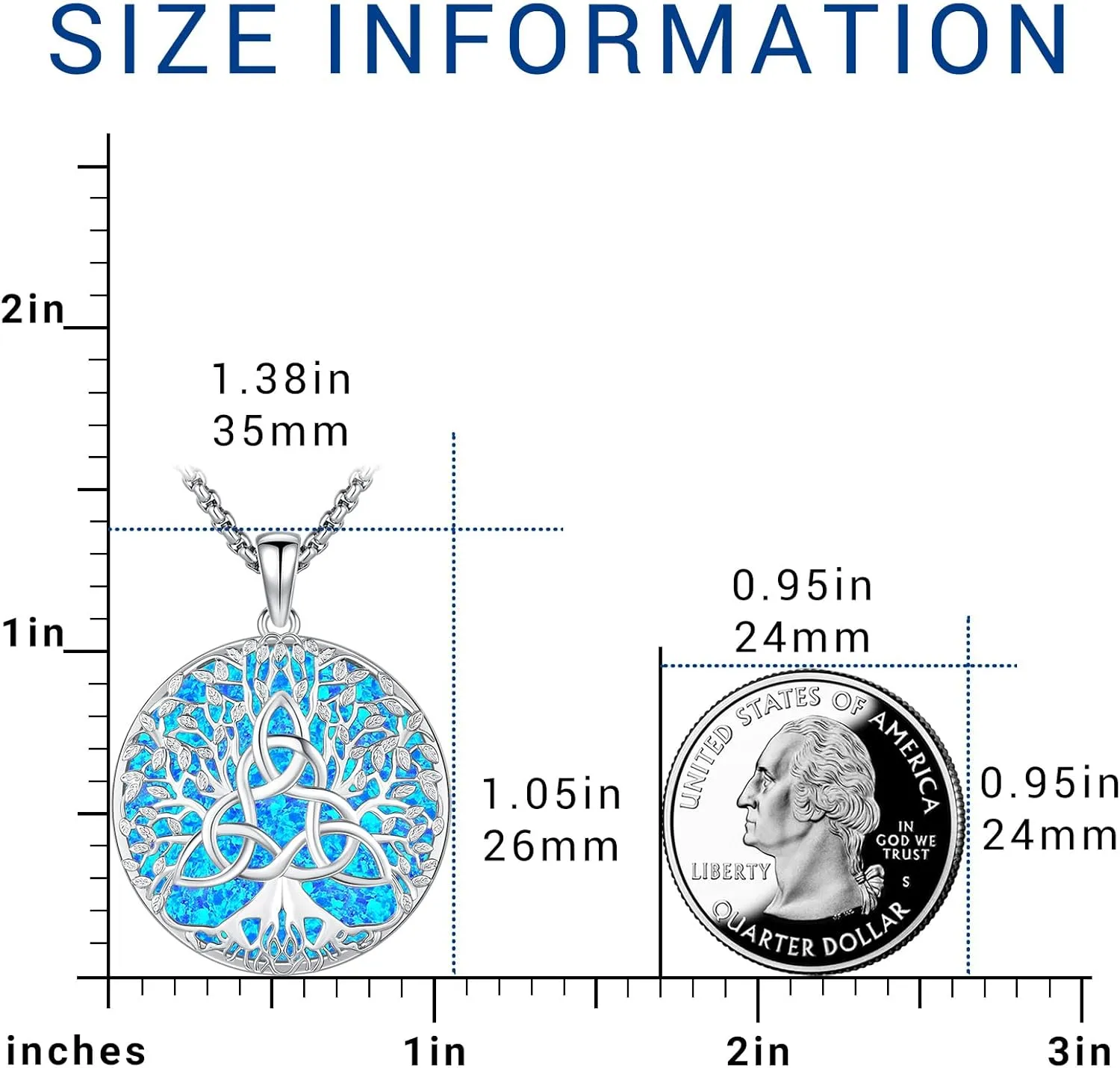 Eusense Opal Necklace for Women Men Blue White Opal Jewelry Sterling Silver 925 Genuine Real Opal Pendant Gifts