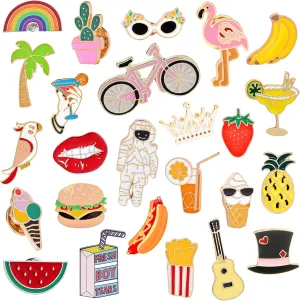 EuTengHao 25 Pieces Cute Enamel Lapel Pin Set Cartoon Brooch Pin Badges Brooch Pins for Clothing Bags Jackets Accessories Supplies DIY Crafts