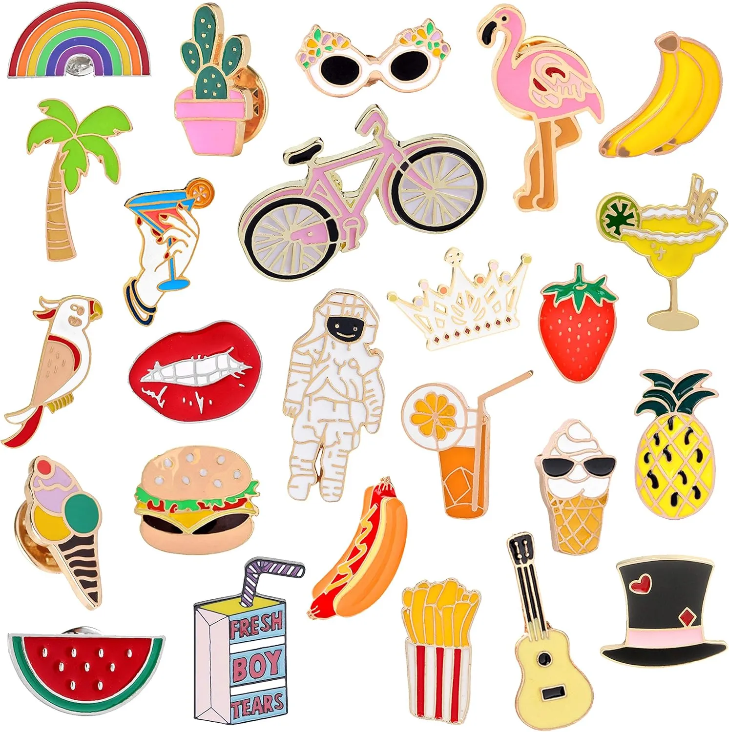 EuTengHao 25 Pieces Cute Enamel Lapel Pin Set Cartoon Brooch Pin Badges Brooch Pins for Clothing Bags Jackets Accessories Supplies DIY Crafts