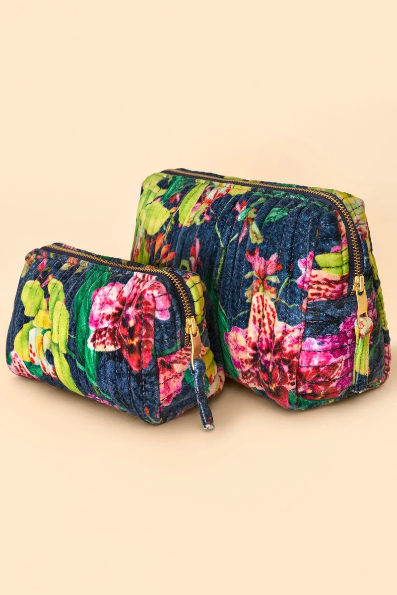 Exotic Evening Quilted Toiletries Bag - Ink