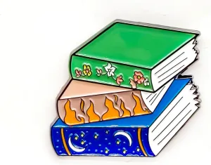 Fantasy Book Enthusiast Badge Pin - Theme Series - Enamel Lapel Pin - Plated Badge for Clothing, Bags, and Lanyards