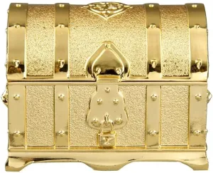 Feyarl Small Vintage Gold Treasure Box Jewelry Trinket Ring Earring Display Chest Organizer Decorative Keepsake Box Wedding Birthday Gift for Girl Women Home Dresser Tabletop Decor