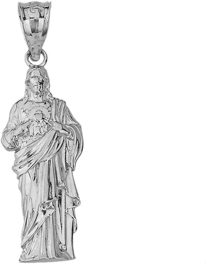 Fine 925 Sterling Silver Jesus Christ Body Pendant Necklace