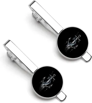Fish-Anchors Fishing Rod Tie Clip Tack Pins Cufflinks Necktie Bar Pinch Business Wedding Clothing Accessories for Men Women