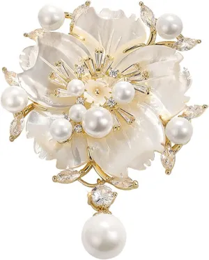 Floral Series Brooch Jewelry For Woman Fashion, Large Costume Broches & Pins Christmas Gift