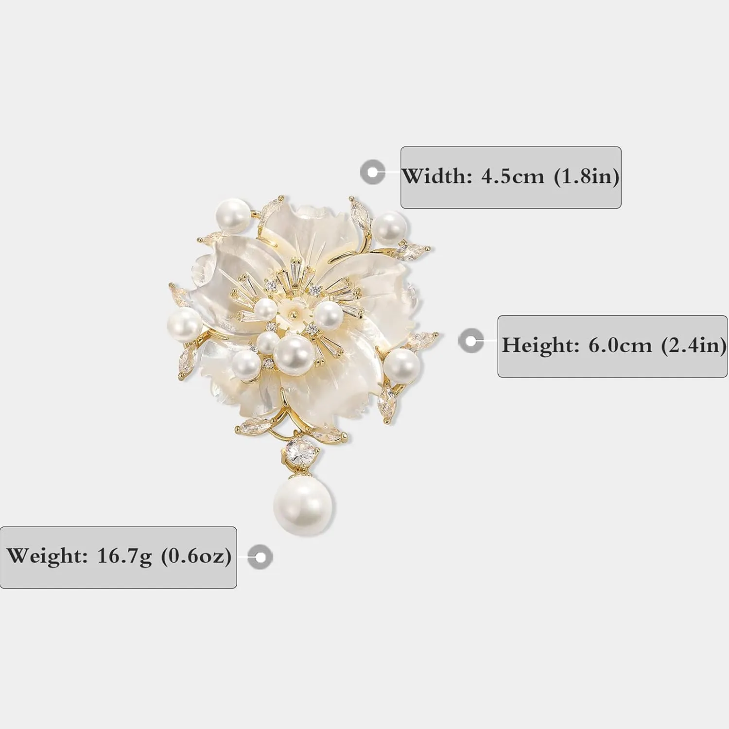 Floral Series Brooch Jewelry For Woman Fashion, Large Costume Broches & Pins Christmas Gift