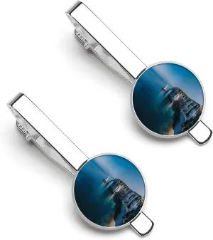 France Etretat Tie Clip Tack Pins Cufflinks Necktie Bar Pinch Business Wedding Clothing Accessories for Men Women