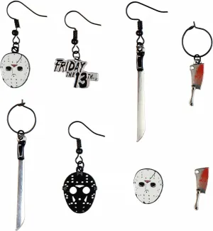 Friday The 13th Costume Jewelry Stud Dangle Closed Back Earrings Set 4 Pack