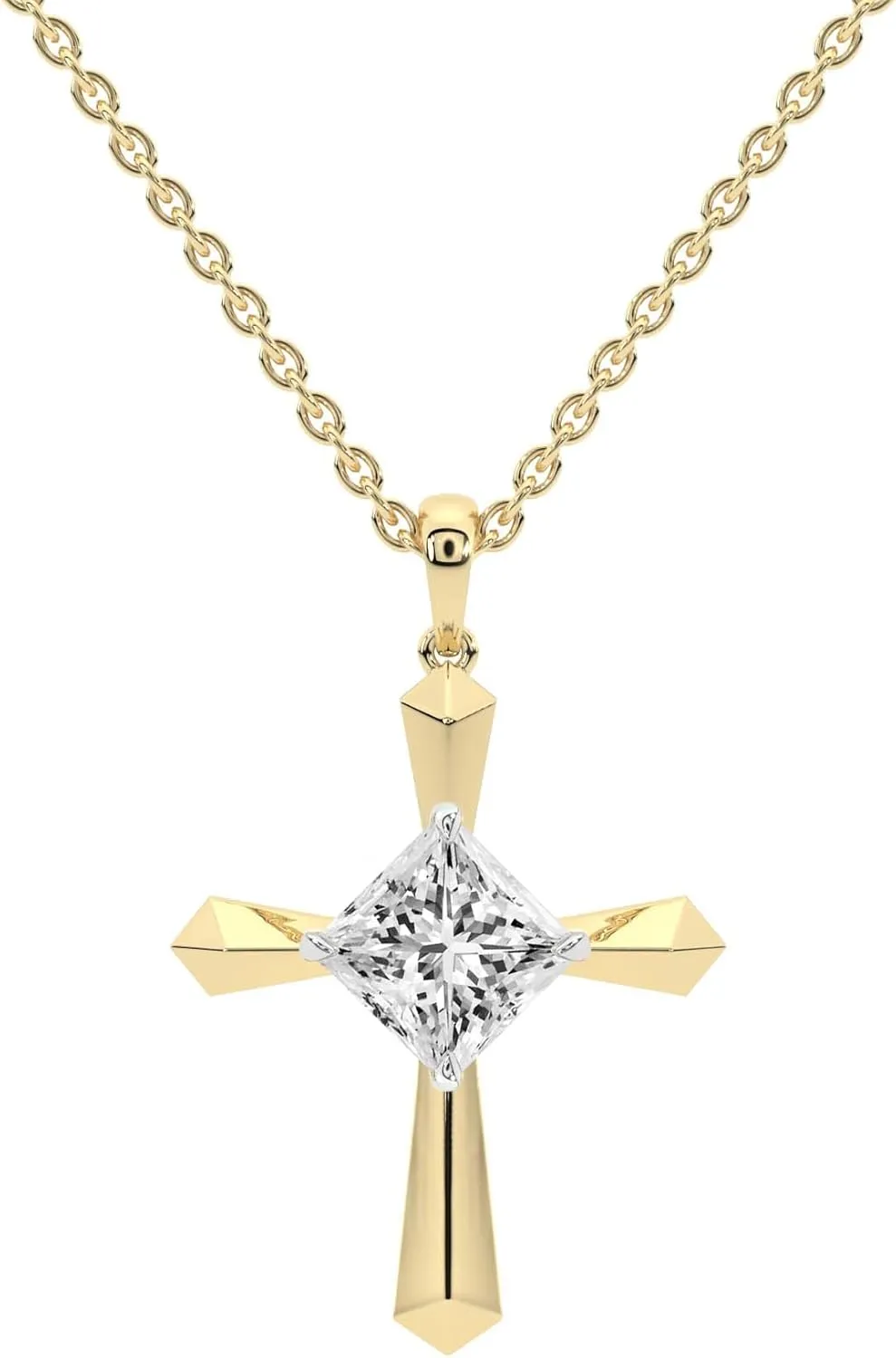FRIENDLY DIAMONDS Lab Grown Diamond Dangling Pendant Necklace | 0.75 Carat  6 Carat Serenity Cross IGI Certified Diamond Necklace |14K Or 18K White, Yellow Or Rose Gold | FG-VS1-VS2 Quality
