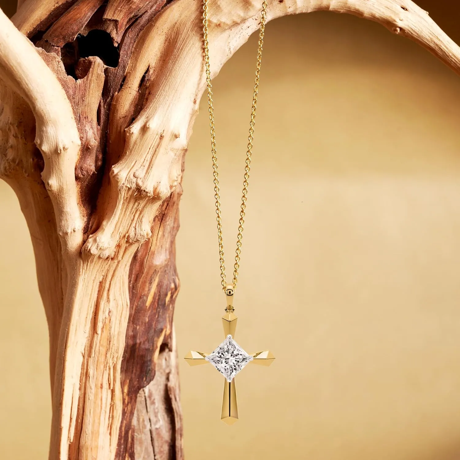 FRIENDLY DIAMONDS Lab Grown Diamond Dangling Pendant Necklace | 0.75 Carat  6 Carat Serenity Cross IGI Certified Diamond Necklace |14K Or 18K White, Yellow Or Rose Gold | FG-VS1-VS2 Quality