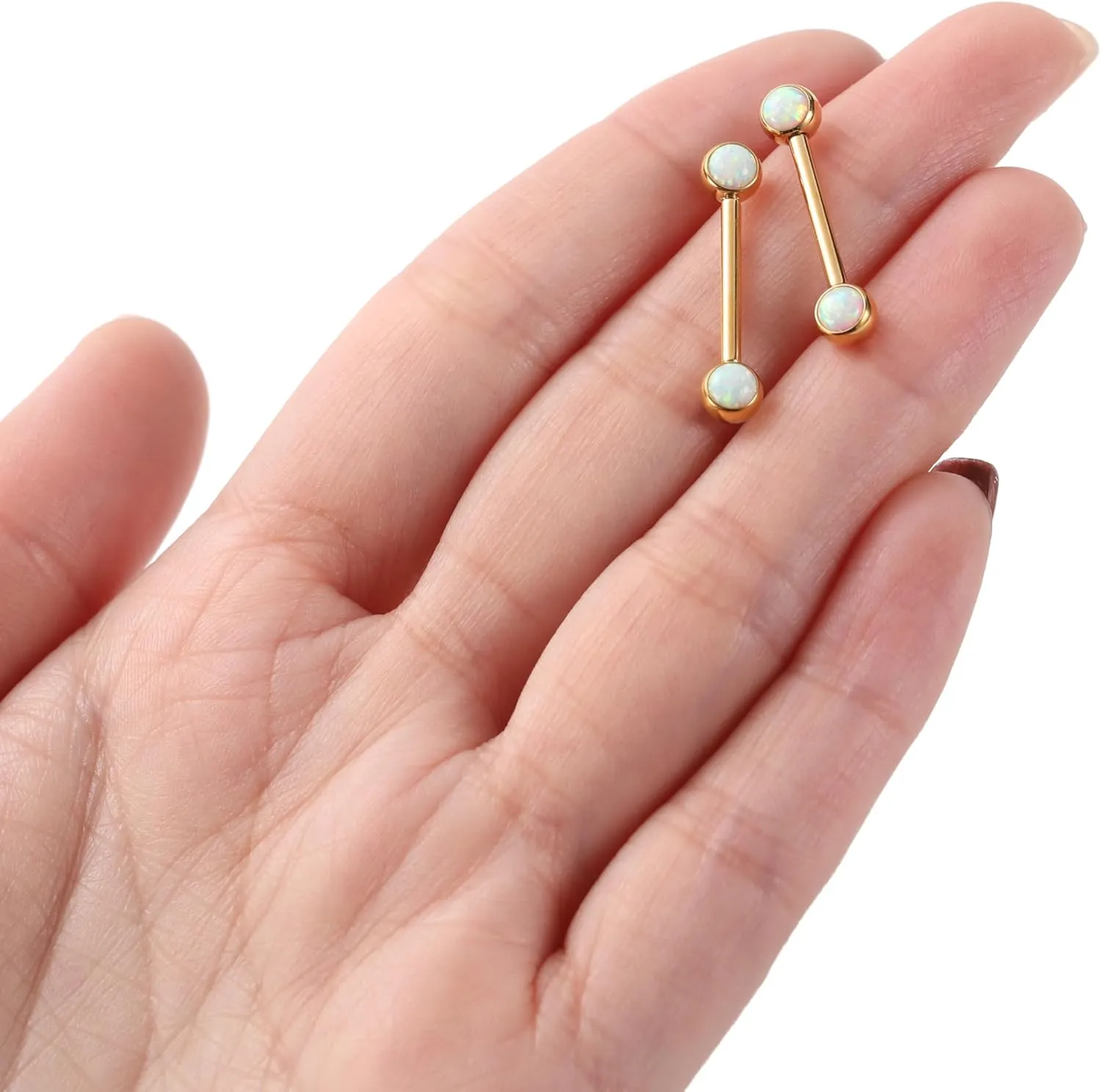 FUNLMO 1 Pair 14G Nipple Rings Flat Back Nipple Piercing Jewelry G23 Titanium Nipple Jewelry Internally Threaded Nipple Barbell Tongue Bridge Piercing Jewelry for Women