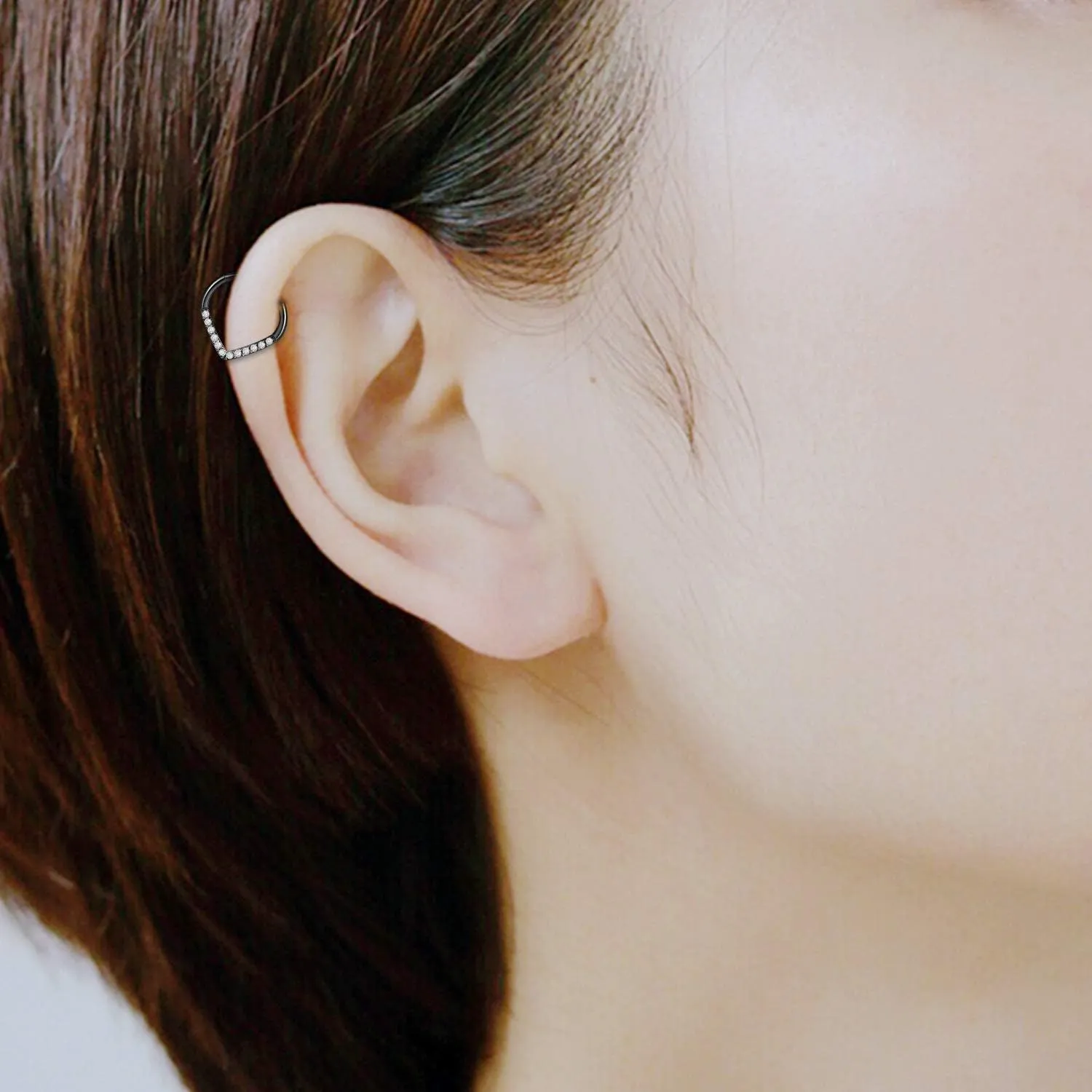 FUNLMO 316L Surgical Steel Septum Ring Teardrop Daith Tragus Helix Rook Conch Piercing Jewelry Cartilage Hoop Earring Hinged Nose Ring