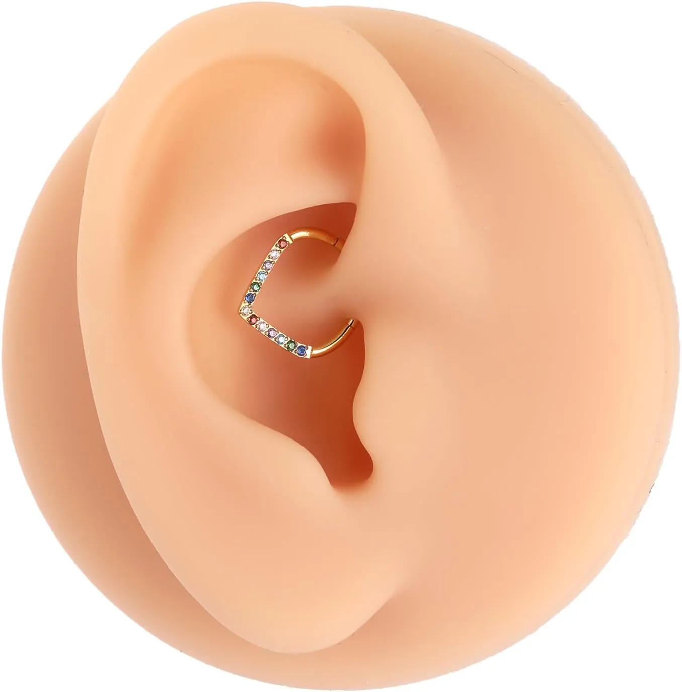 FUNLMO 316L Surgical Steel Septum Ring Teardrop Daith Tragus Helix Rook Conch Piercing Jewelry Cartilage Hoop Earring Hinged Nose Ring