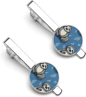 Funny Sloth Tie Clip Tack Pins Cufflinks Necktie Bar Pinch Business Wedding Clothing Accessories for Men Women