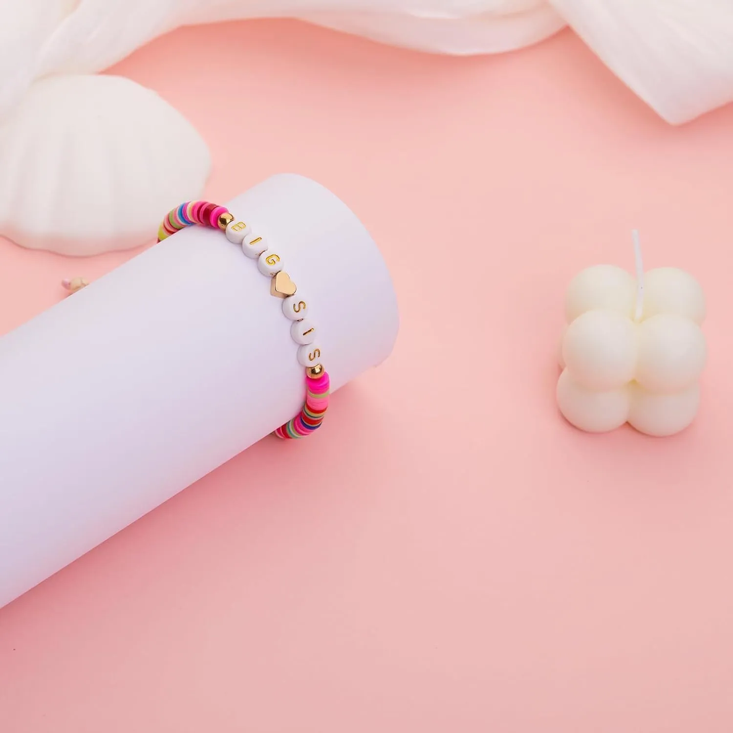 Fuqimanman2020 Big Sister Bracelet Colorful Little Sister Bracelet Letter Beads Bracelet for Sister Jewelry Gift