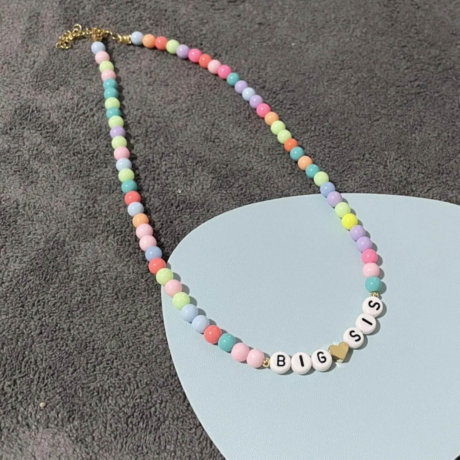 Fuqimanman2020 Big Sister Bracelet Colorful Little Sister Bracelet Letter Beads Bracelet for Sister Jewelry Gift