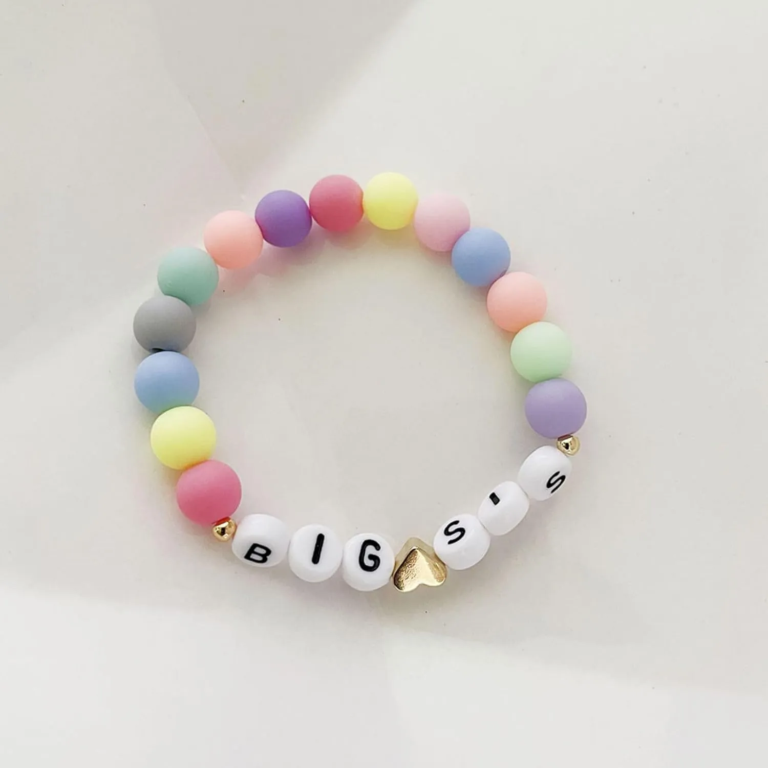 Fuqimanman2020 Big Sister Bracelet Colorful Little Sister Bracelet Letter Beads Bracelet for Sister Jewelry Gift
