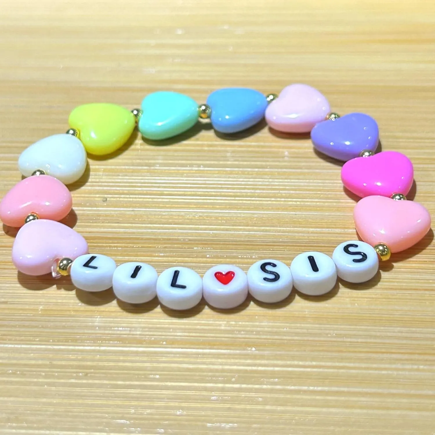 Fuqimanman2020 Big Sister Bracelet Colorful Little Sister Bracelet Letter Beads Bracelet for Sister Jewelry Gift