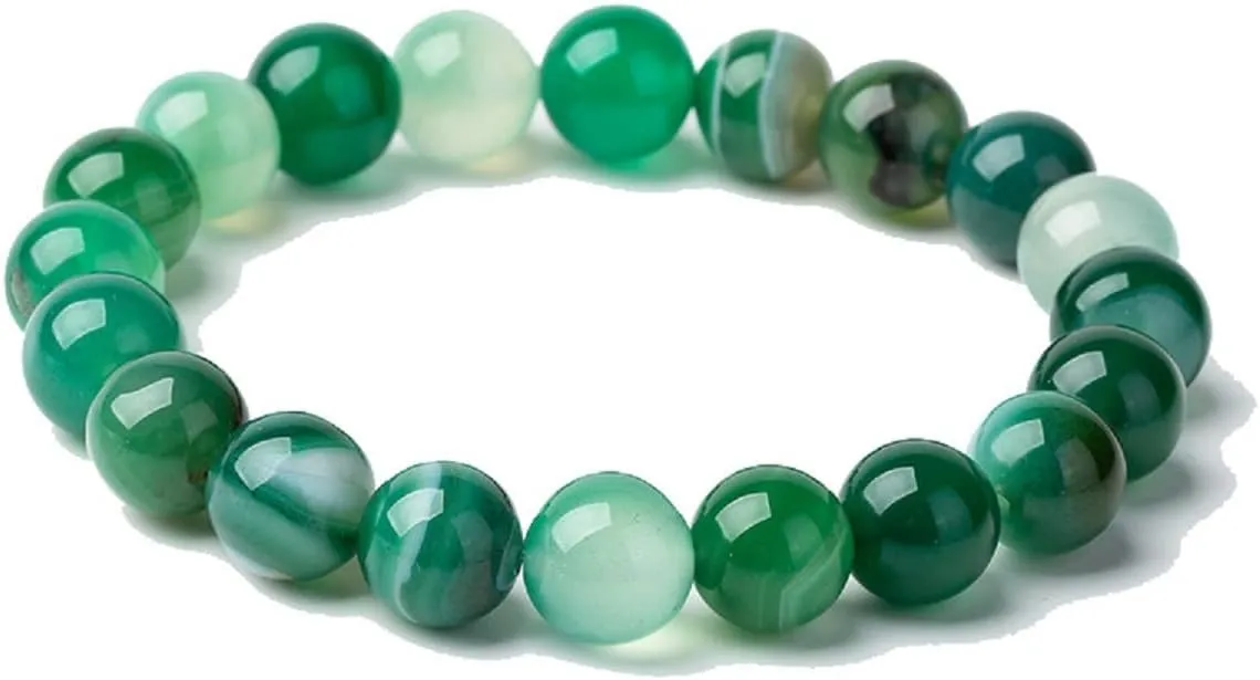 Fuqimanman2020 Laughing Buddha Pendant Stretch Bracelet Jade Natural Stone Beaded Strand Cubic Zirconia Crystal Elastic Lucky Gemstone Amulet Protection Jewelry for Women Men