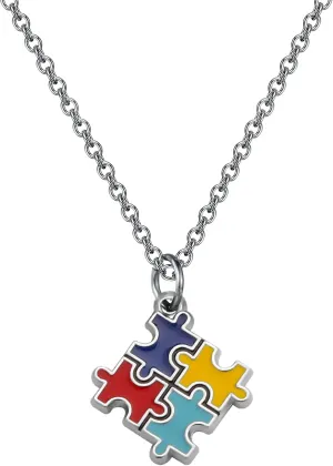 FUSTMW Autism Awareness Necklace Gifts for Autistic Colorful Puzzle Piece Jewelry Gifts (Autism Awareness necklace)