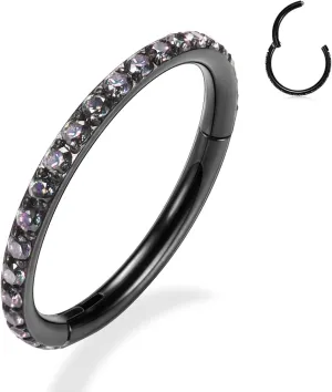 GAGABODY Conch Piercing Jewelry 20g 18g 16g 14g 12g Septum Jewelry Conch Hoop Daith Earrings Surgical Steel Clicker Hoop Piercing Rings Lip Rings with CZ Helix Rook Cartilage Piercing Jewelry