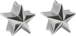 Gauge Tunnels, 2PCS Surgical Steel Ear Plugs Gauges Solid Star Tunnels For Ears Piercing Jewelry