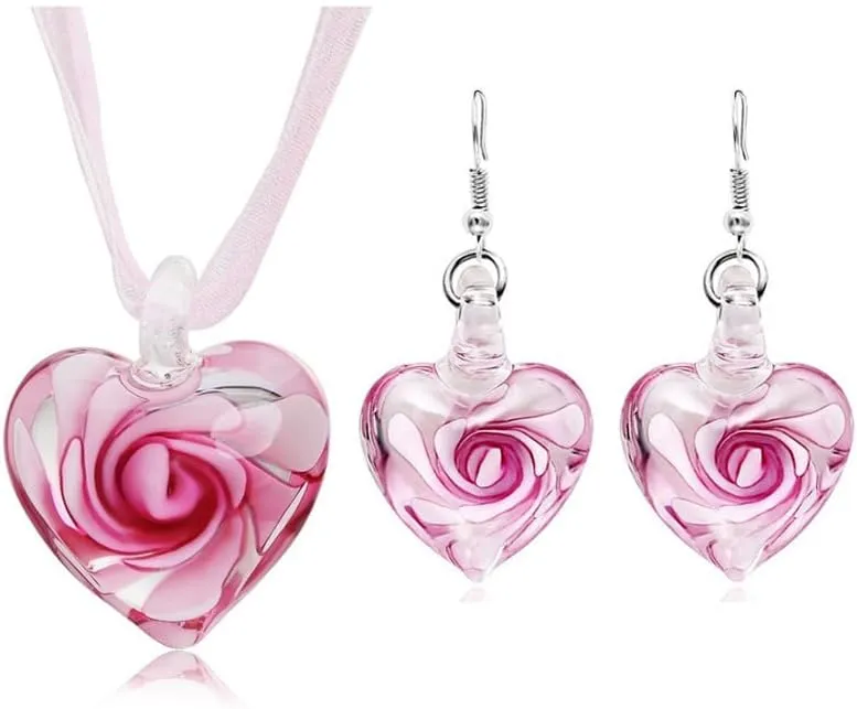 Glass Water Drop Shape Glaze Spiral Dangle Earrings Lampwork Handmade Glass Bead Geometric Earrings for Women Jewelry