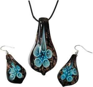 Glass Water Drop Shape Glaze Spiral Dangle Earrings Lampwork Handmade Glass Bead Geometric Earrings for Women Jewelry