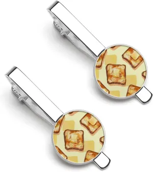 Golden Toasts Tie Clip Tack Pins Cufflinks Necktie Bar Pinch Business Wedding Clothing Accessories for Men Women