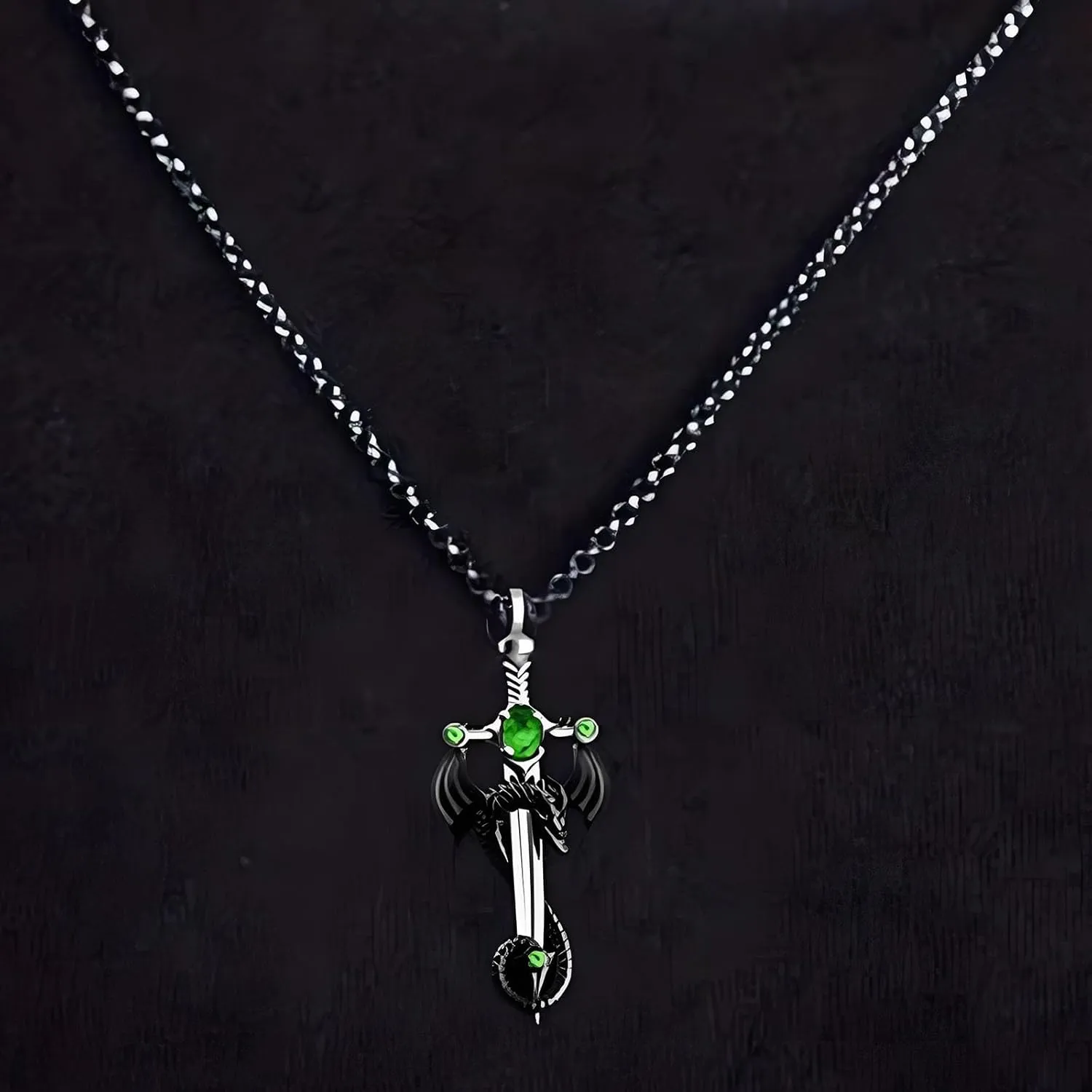Gothic Dragon Necklace for Men Gothic Cross Necklace Vintage Punk Cross Dragon Wing Necklace Halloween Gothic Dark Style Jewelry Gifts Accessories