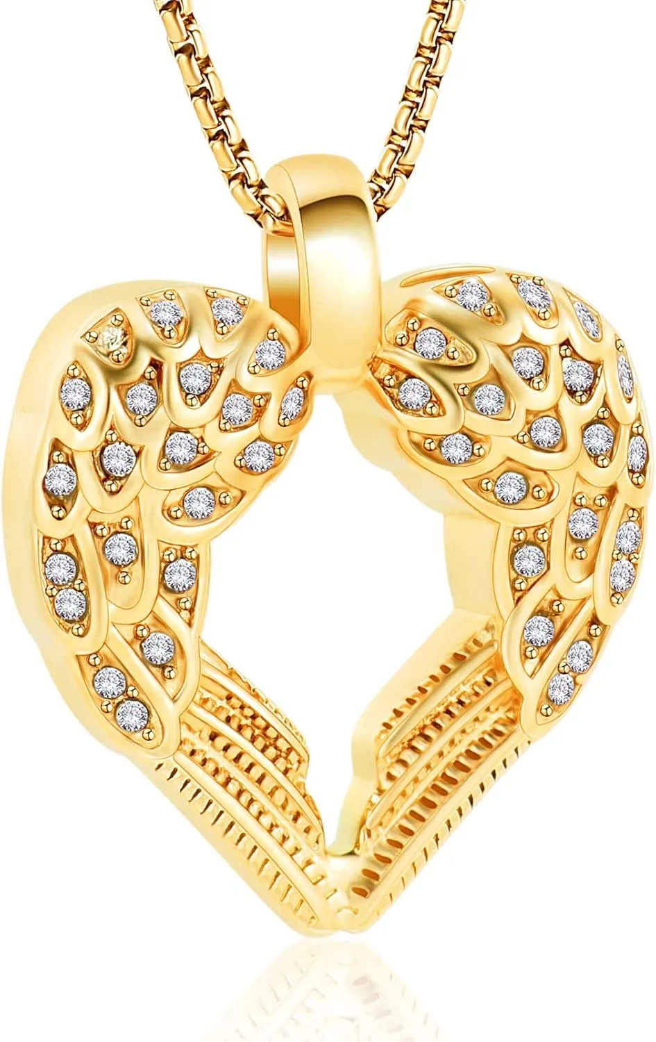 Guardian Angel Wings Heart Cremation Jewelry for Ashes Of Loved Ones Keepsake Memorial Urn Pendant Necklace Women Girls