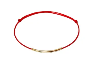 Hand Made 14K GOLD FILLED Long Bar Red String Bracelet Tube Amulet Kabbalah Red String Of Fate Protective Birthday Gift Good Luck Friendship Lucky Charm Healing Anxiety Couple Women Men Teengers