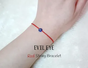 Hand Made EVIL EYE Bracelet Blue Eye Red String Bracelet Amulet Kabbalah Protection Birthday Friendship Good Luck Lucky Charm Healing Anxiety Couple Women Men Teenagers