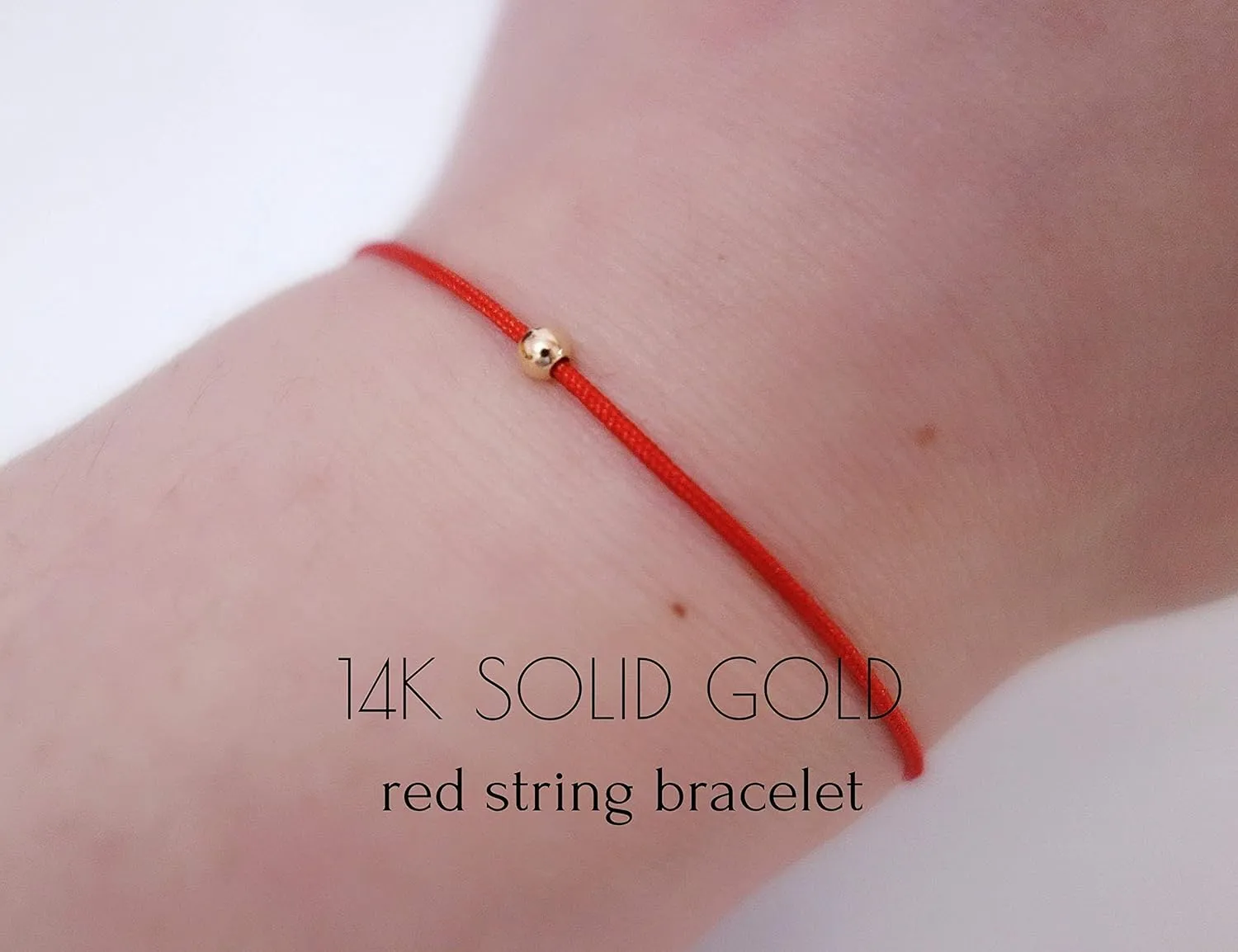 Hand Made Genuine 14K SOLID GOLD Red String Bracelet Amulet Bracelet Kabbalah Bracelet Red String Of Fate Protection Bracelet Birthday Gift Healing Anxiety Friendship Lucky Couple Women Men Teenagers