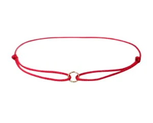 Hand Made Hammered 14K GOLD FILLED Karma Circle Red String Bracelet Amulet Kabbalah Red String Of Fate Protection Birthday Gift Good Luck Friendship Healing Anxiety Couple Women Men Teenager