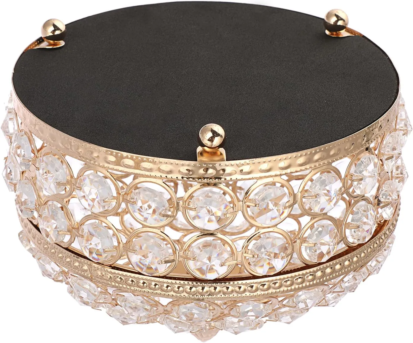 Hipiwe Crystal Jewelry Box Jewelry Trinket Organizer Box Gold Treasure Box Luxury Home Decor Ring Earrings Storage Holder Keepsake Box for Girls Women,X-Large