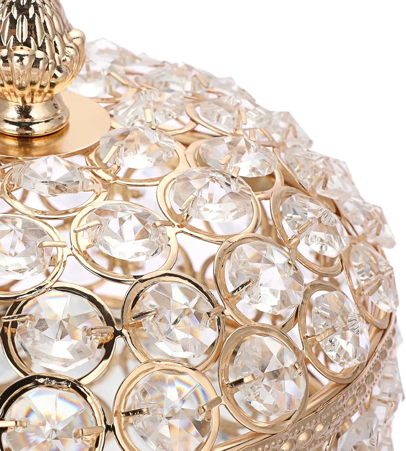 Hipiwe Crystal Jewelry Box Jewelry Trinket Organizer Box Gold Treasure Box Luxury Home Decor Ring Earrings Storage Holder Keepsake Box for Girls Women,X-Large