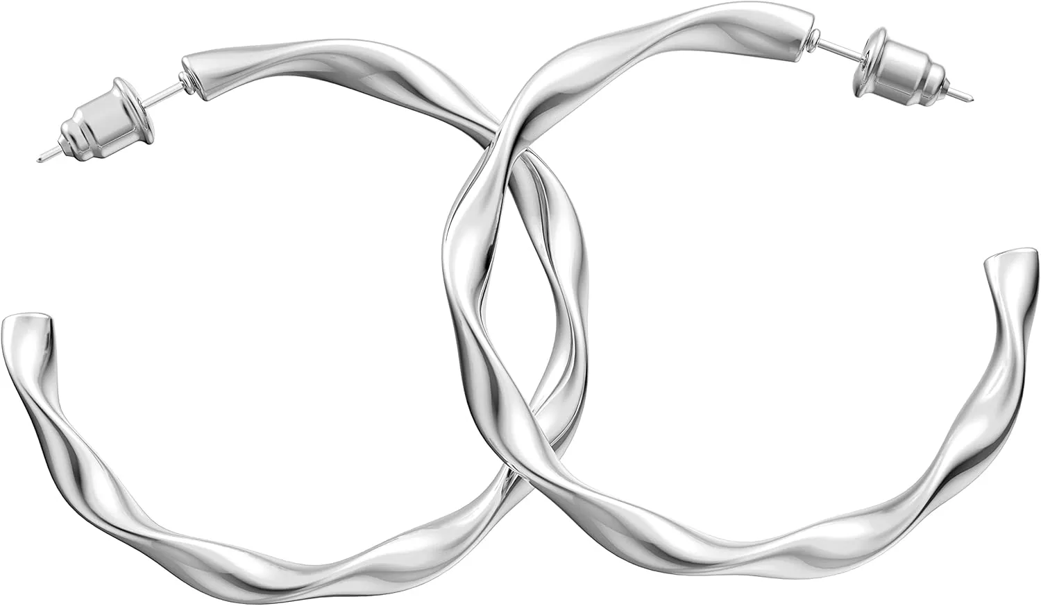 Hoop Earrings for Women 14K Gold Plated Chunky Hoop Earrings for Women Hypoallergenic Thick Men Huggie Twisted Hoop Earrings for Men Jewelry Gifts