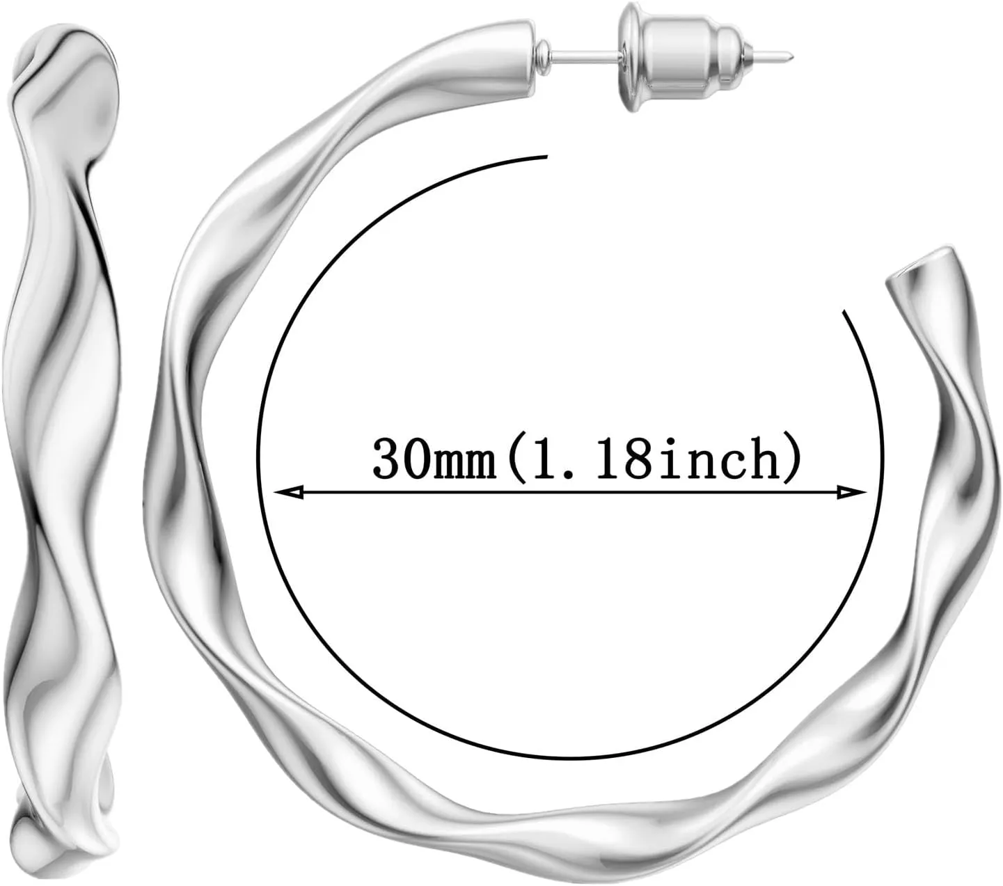 Hoop Earrings for Women 14K Gold Plated Chunky Hoop Earrings for Women Hypoallergenic Thick Men Huggie Twisted Hoop Earrings for Men Jewelry Gifts