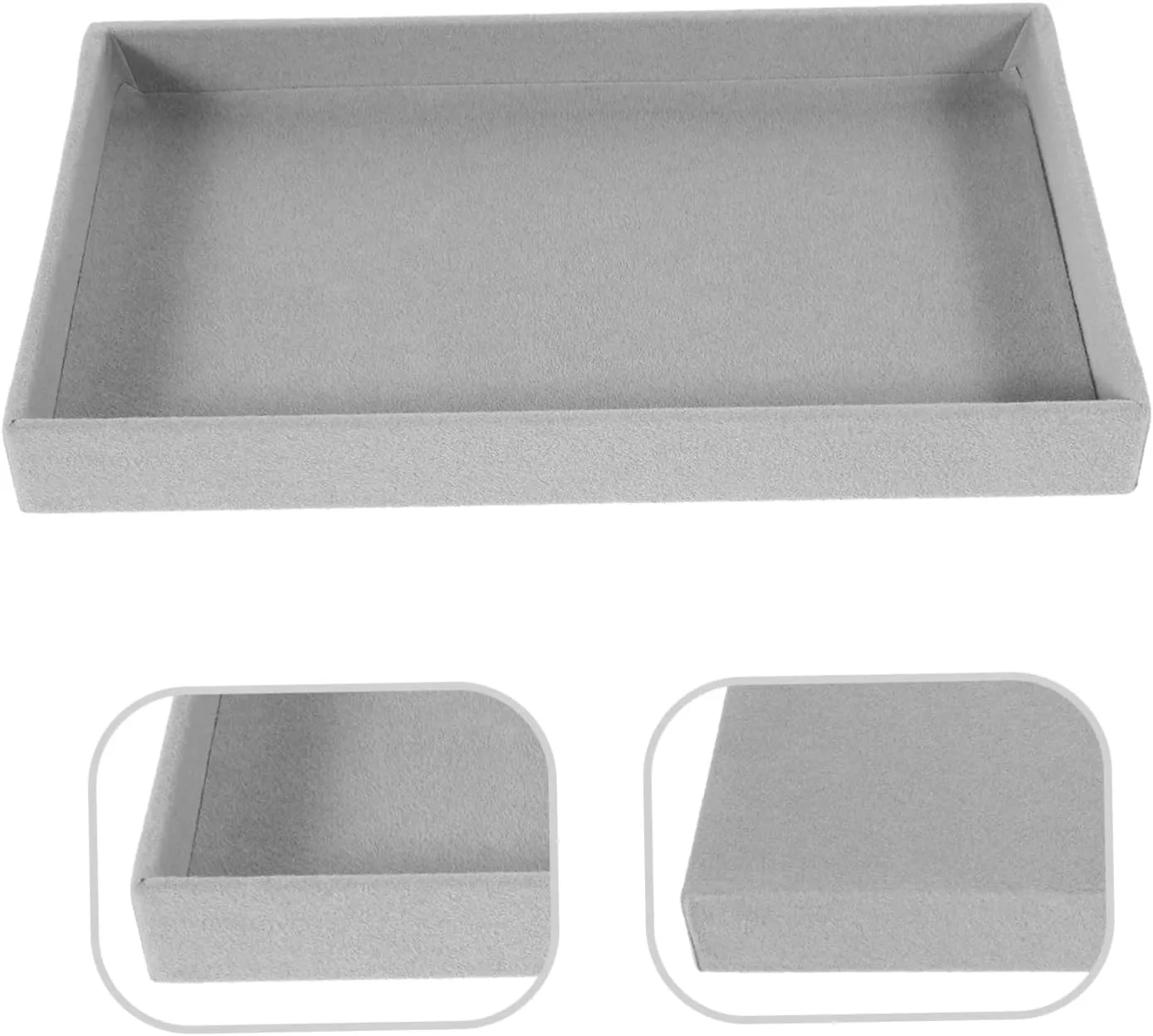 IMIKEYA Earring Plate Jewelry Organizer Drawer Stackable Jewelry Display Velvet Storage Dresser Nightstand Table Countertop