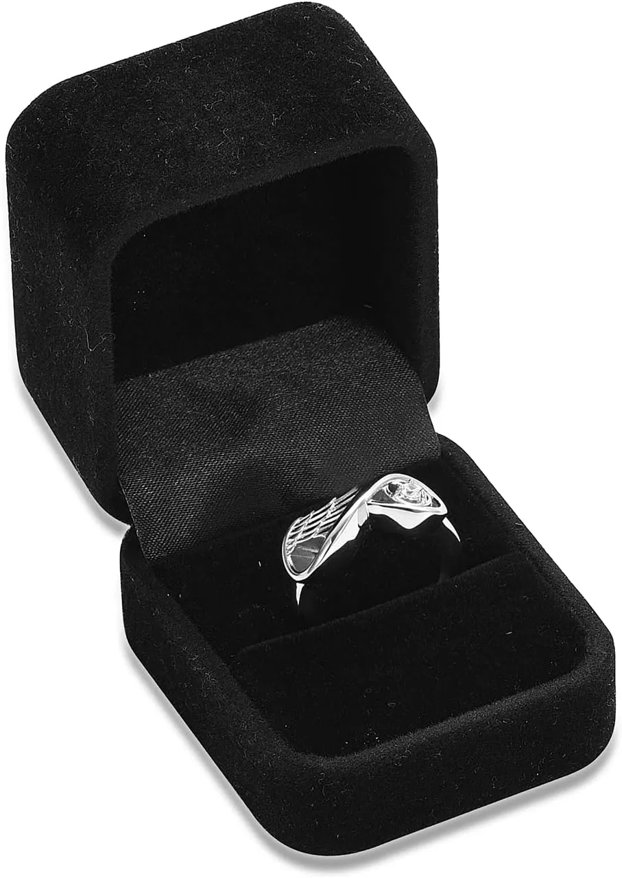 Infinite Feather 12 Birthstone Mini Ring Hold Loved Ones Ashes Cremation Urn Ring for Women Finger Ring Memorial Jewellry