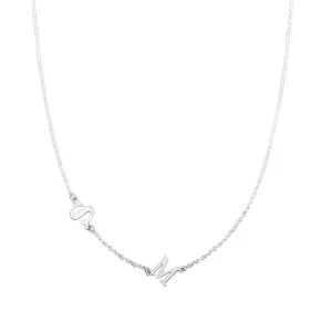 Initial Necklace - Silver Sideways Letter Necklace - Dainty Alphabet Pendant - Gold Personalized Jewelry - Gift for Her, Wife, Girlfriend - Name Necklace